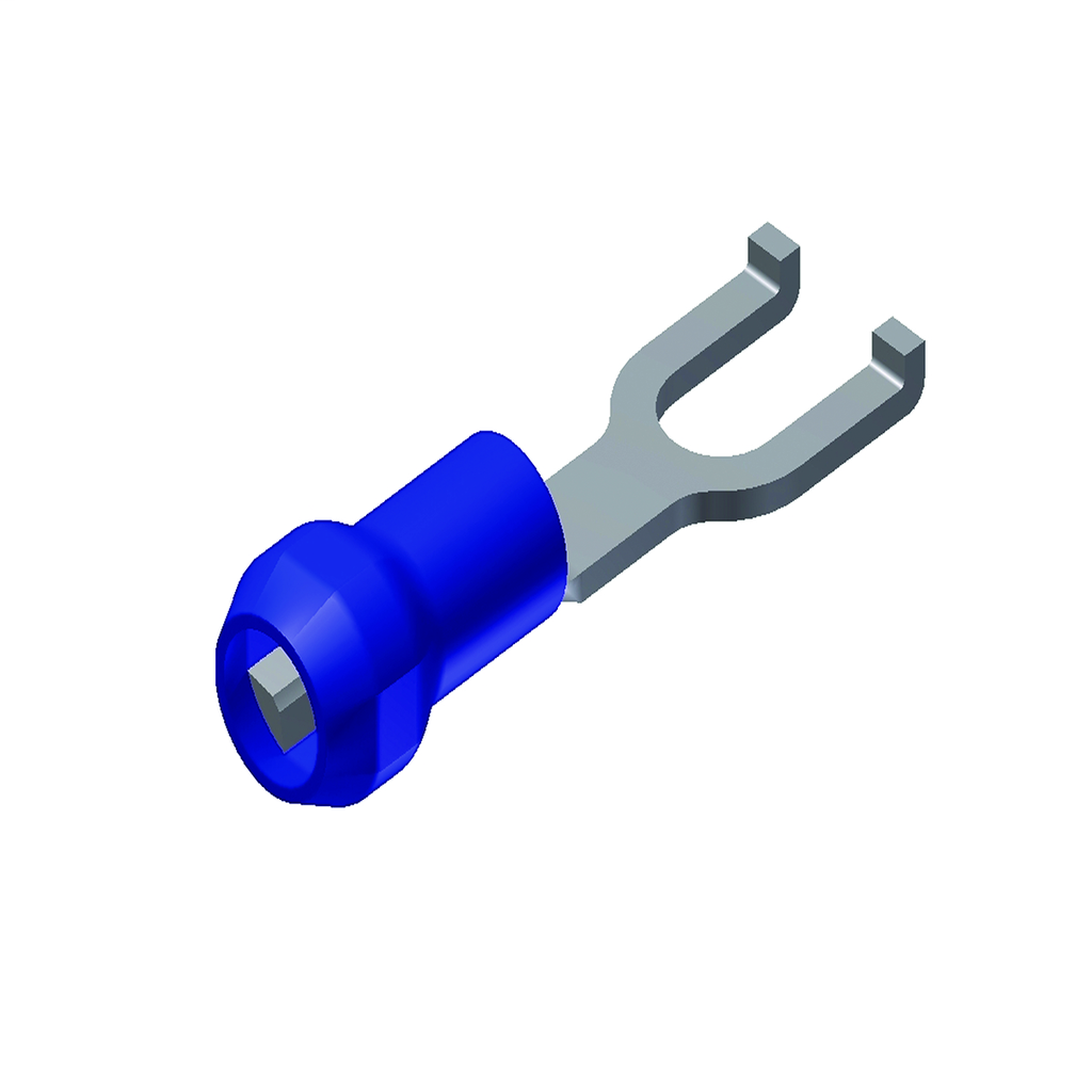 Terminal - Nylon Insulated, Flanged Fork, Multi-Finger Insulation Grip