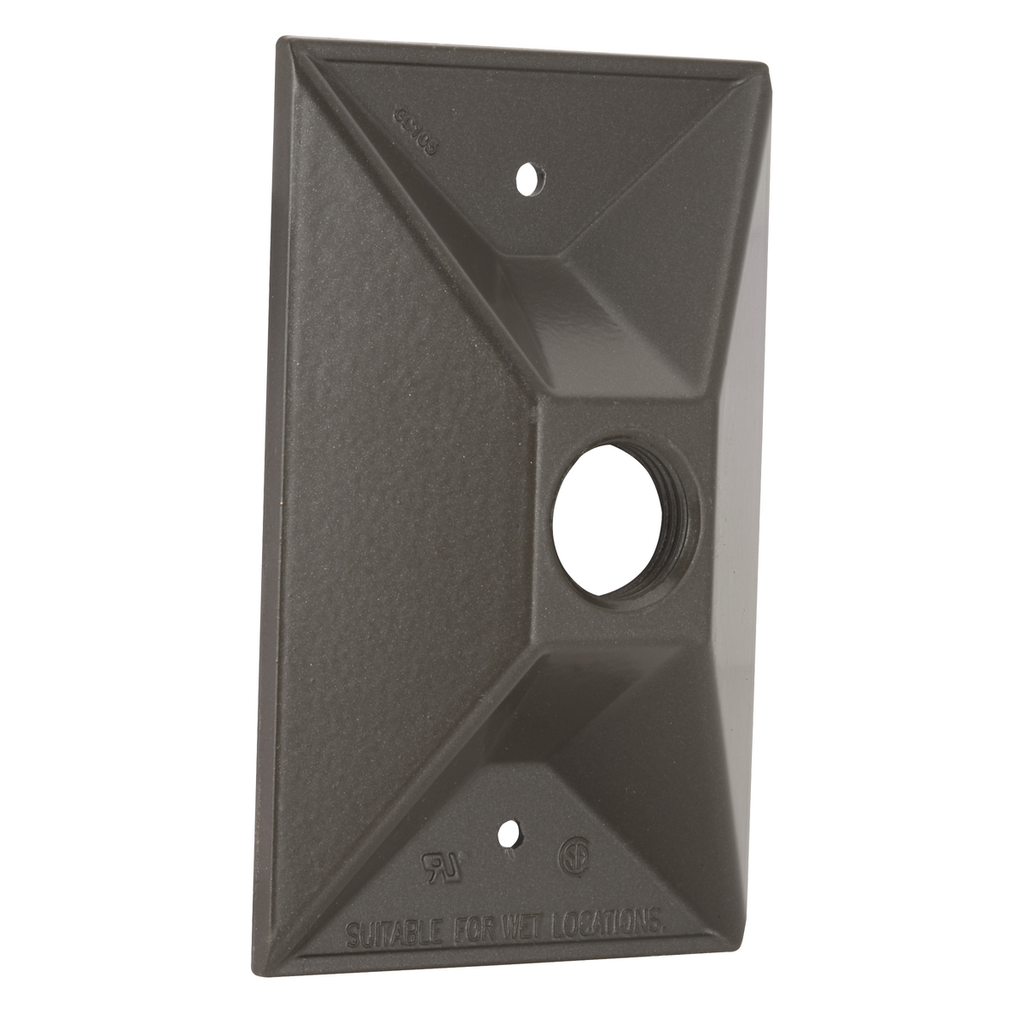 1-Gang Weatherproof Cluster Cover, One 1/2 in. Threaded Outlets, Bronze