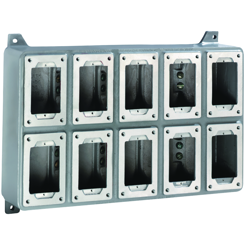 SWB Series - Aluminum Ten-Gang Device Body For Use With XCS/XS/XT Cover Assemblies - Hub Size 1-1/2 Inch Max