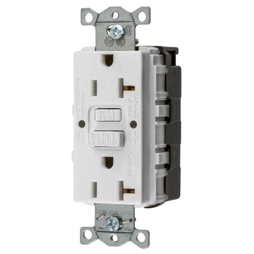 Mayer-DDS-Straght Blade Devices, SNAP-Connect, AUTOGUARD, Self Test, GFCI Receptacle, 20A 125V, 2-Pole 3-Wire Grounding, 5-20R, White-1