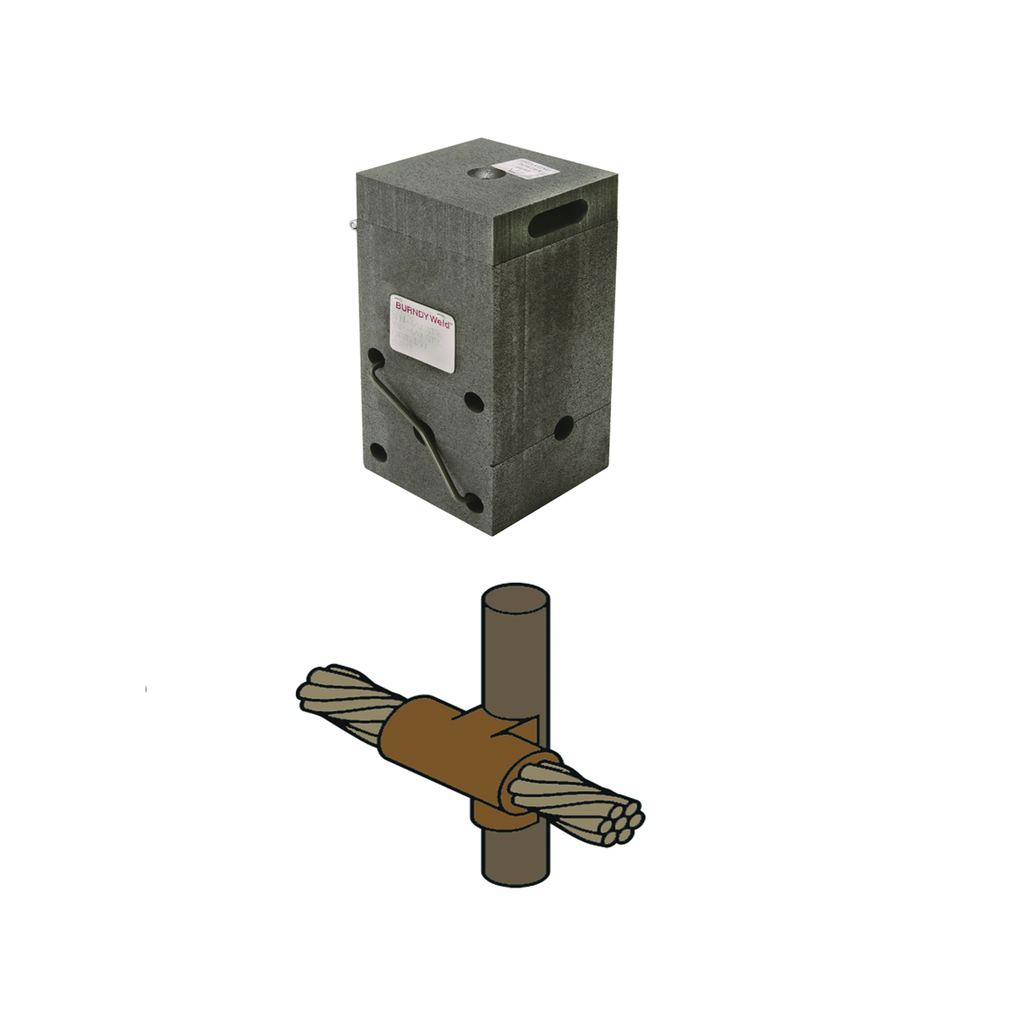 Horizontal Through Cable to Ground Rod Mold
