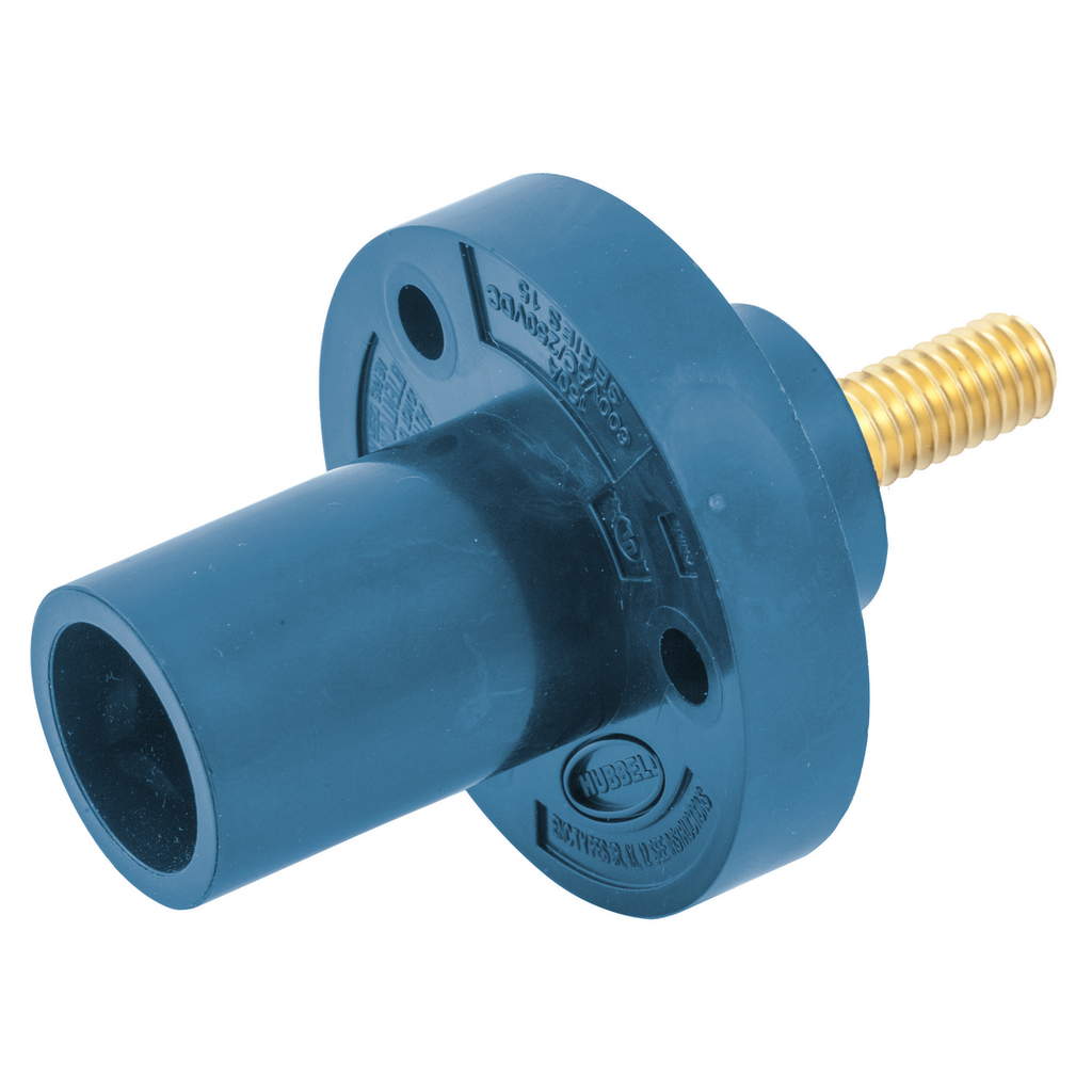 Single Pole Products, Male Inlet, Threaded Stud Termination, 150 Amp Series, Blue