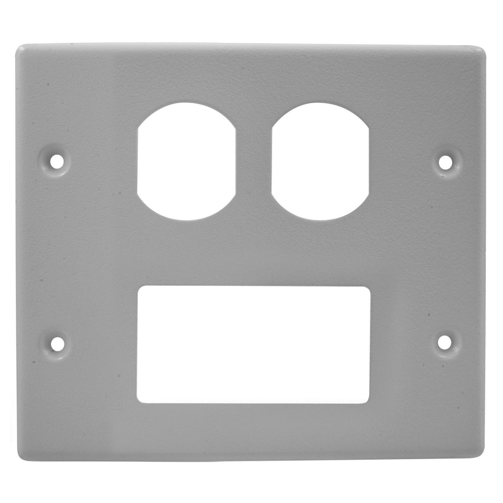 Metal Raceway, Plate, 2-Gang, Duplex/Styleline, HBL4750 Series, Gray