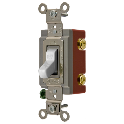 Product image for Hubbell HBL1222OWDP TOG, IND GRD, 20A 120/277V, OW