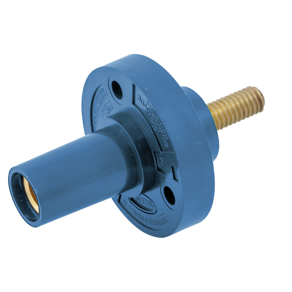 Single Pole Products, Female Receptacle, Threaded Stud Termination, 150 Amp Series, Blue