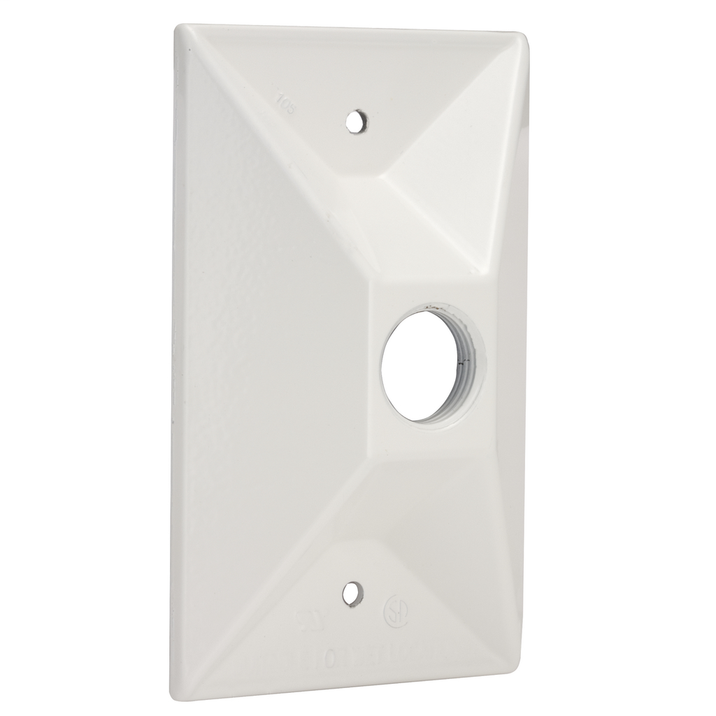 1-Gang Weatherproof Cluster Cover, One 1/2 in. Threaded Outlets, White