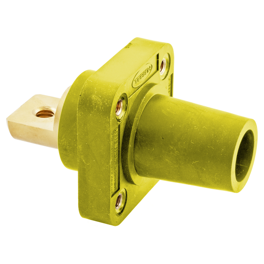 Heavy Duty Products, Single Pole Devices, Industrial Grade, Female Receptacle, 300/400A 250V DC/600V AC, Single Conductor, Yellow