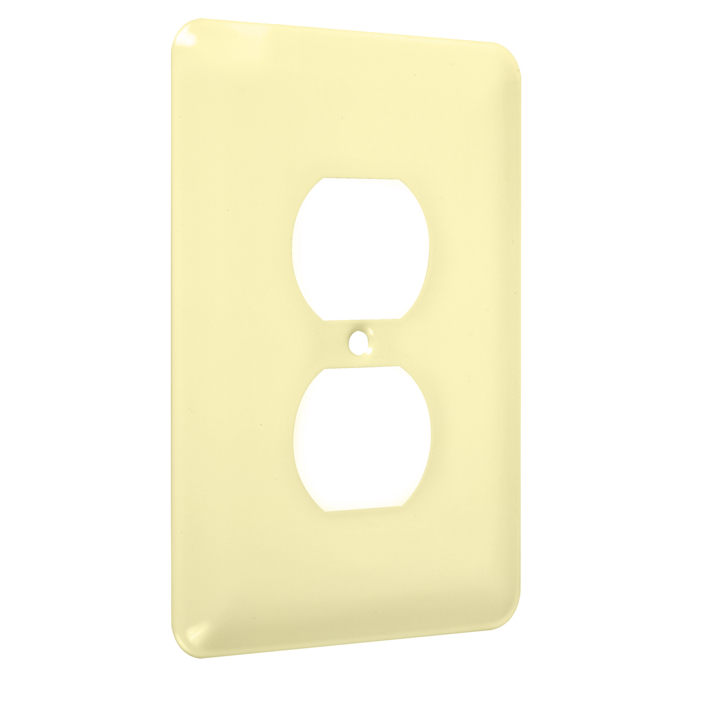 1-Gang Metal Wallplate, Maxi, Duplex, Ivory Smooth