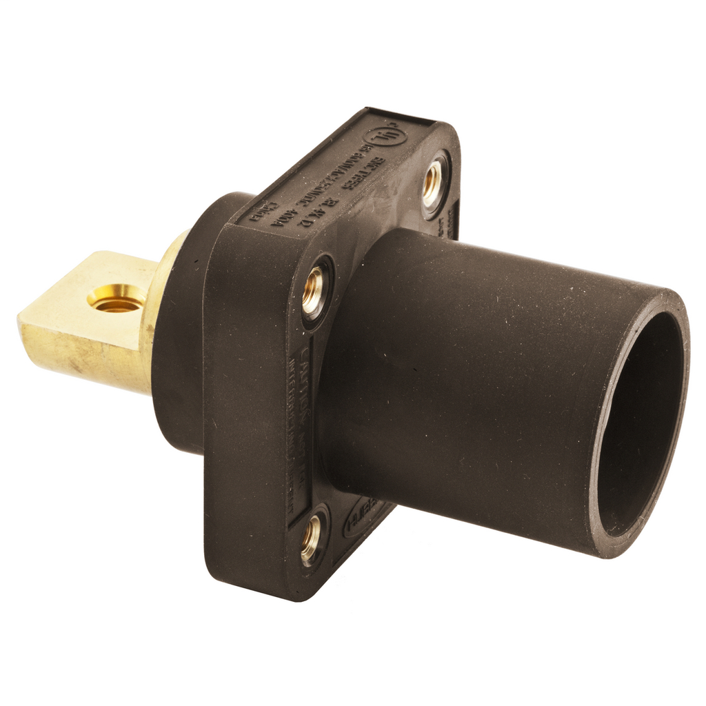 Heavy Duty Products, Single Pole Devices, Industrial Grade, Male Bus Receptacle, 300/400A 250V DC/600V AC, Single Conductor, Brown