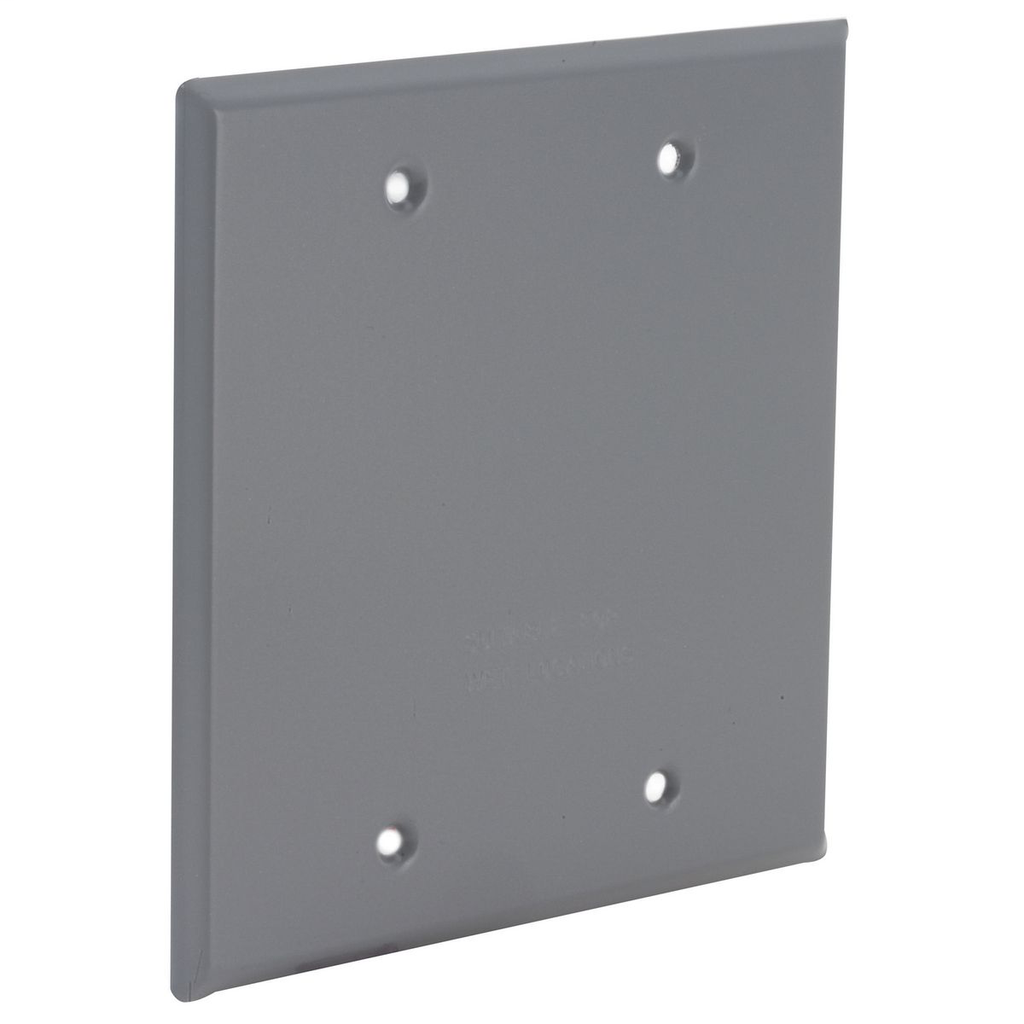 2-Gang Weatherproof Cover Blank, Gray