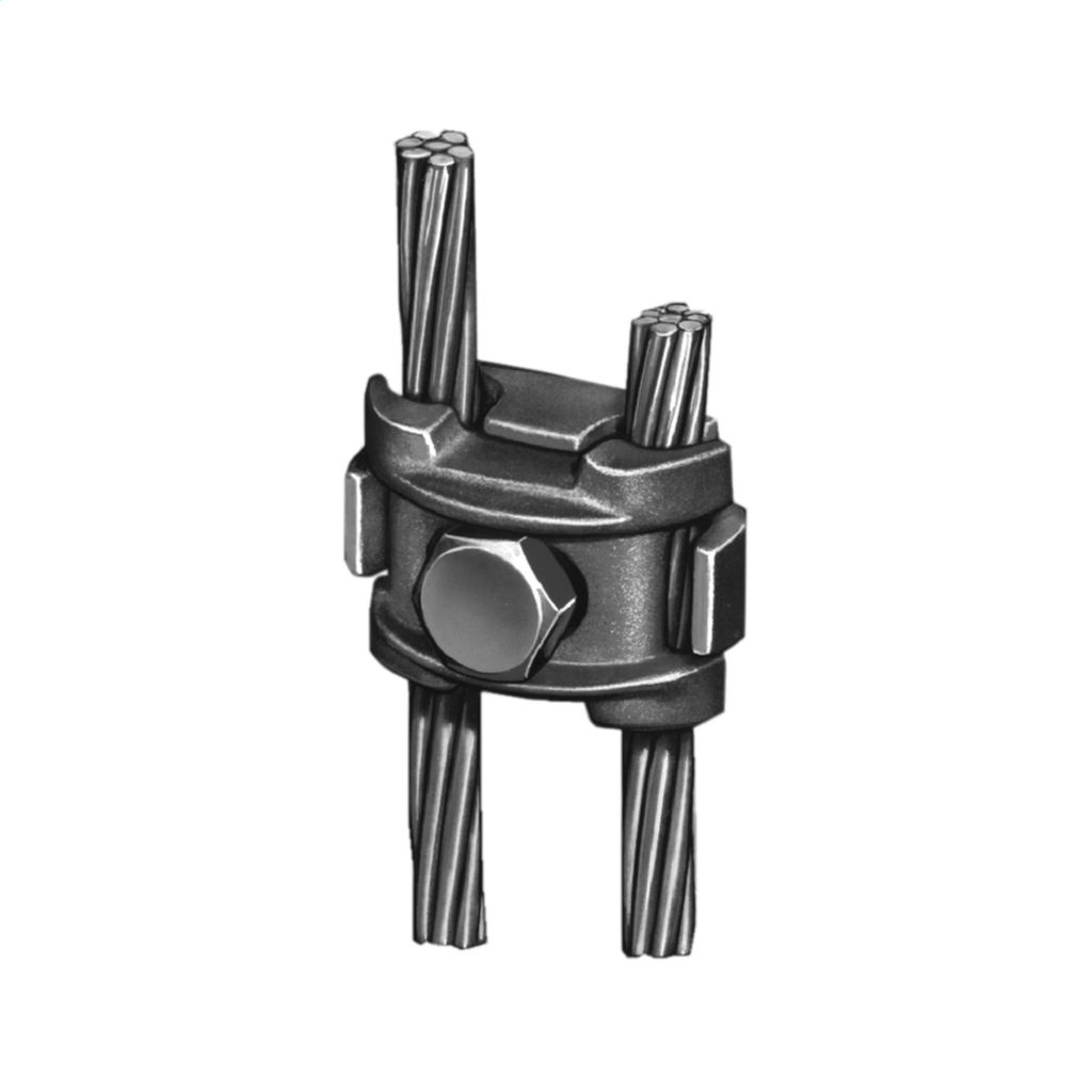 Mechanical Grounding Connector, 2/0 AWG (Sol) -250 kcmil, 1/2" Stud, Suitable for Direct Burial