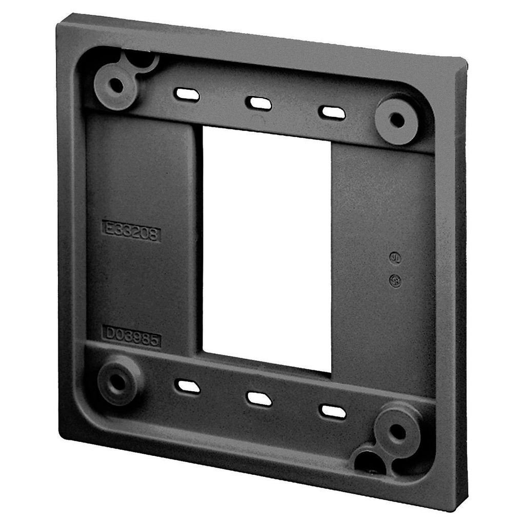 Straight Blade Devices, Accessories, 1 and 2 Gang Adapter Plate, Quad-Plex Receptacles, Black, Single Pack