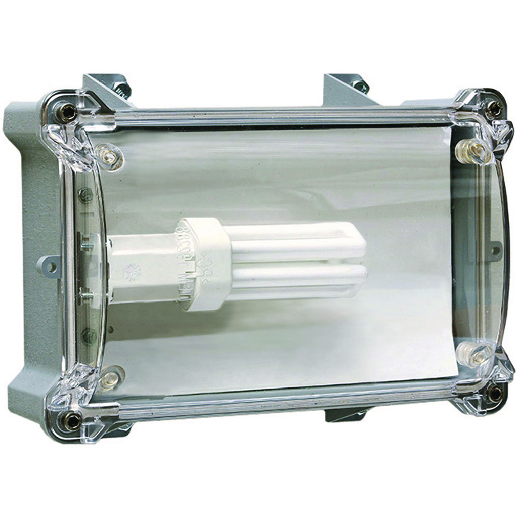 NWP Series - Non-Metallic 18 Watt Fluorescent Normal Power Only Surface Mount Luminaire (Lamp Included) - 120-277V At 50/60Hz - Hub Size 3/4 Inch Npt