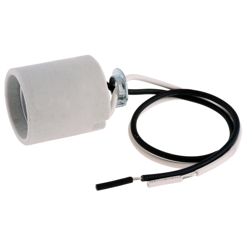 Lampholder, Medium Base, Screw Mount, 12" Leads, White