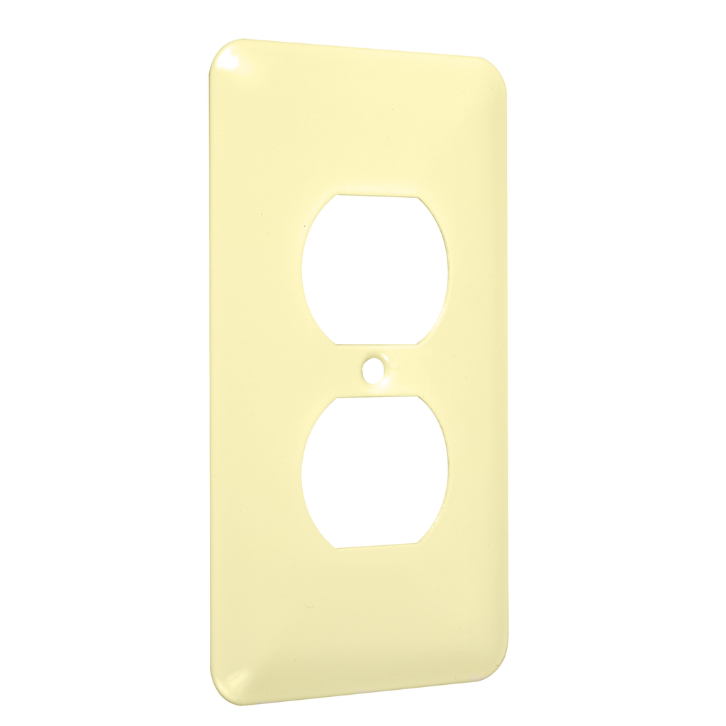 1-Gang Metal Wallplate, Princess, Duplex, Ivory Smooth