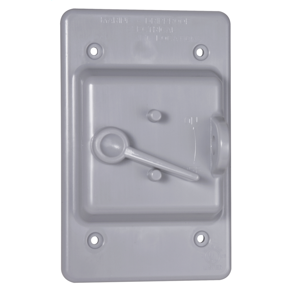 1-Gang Weatherproof Cover, Plastic, Toggle, Gray
