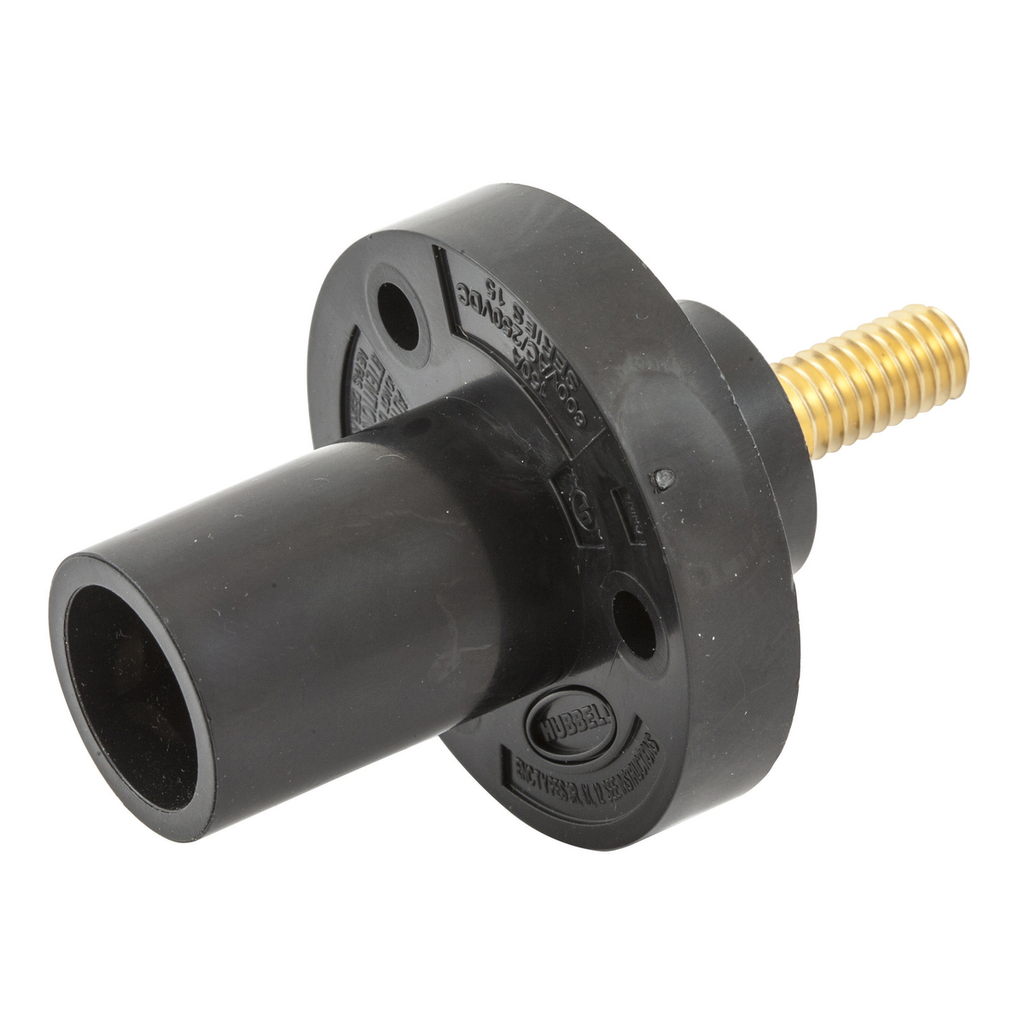 Single Pole Products, Male Inlet, Threaded Stud Termination, 150 Amp Series, Black