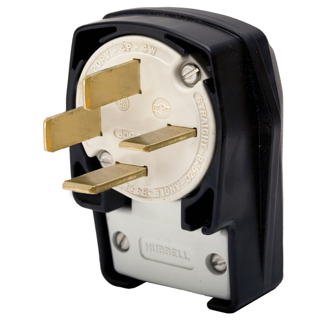 Product image for Hubbell HBL8352C Plug, 4P4W, 50A 120/208V, 18-50P, B/W