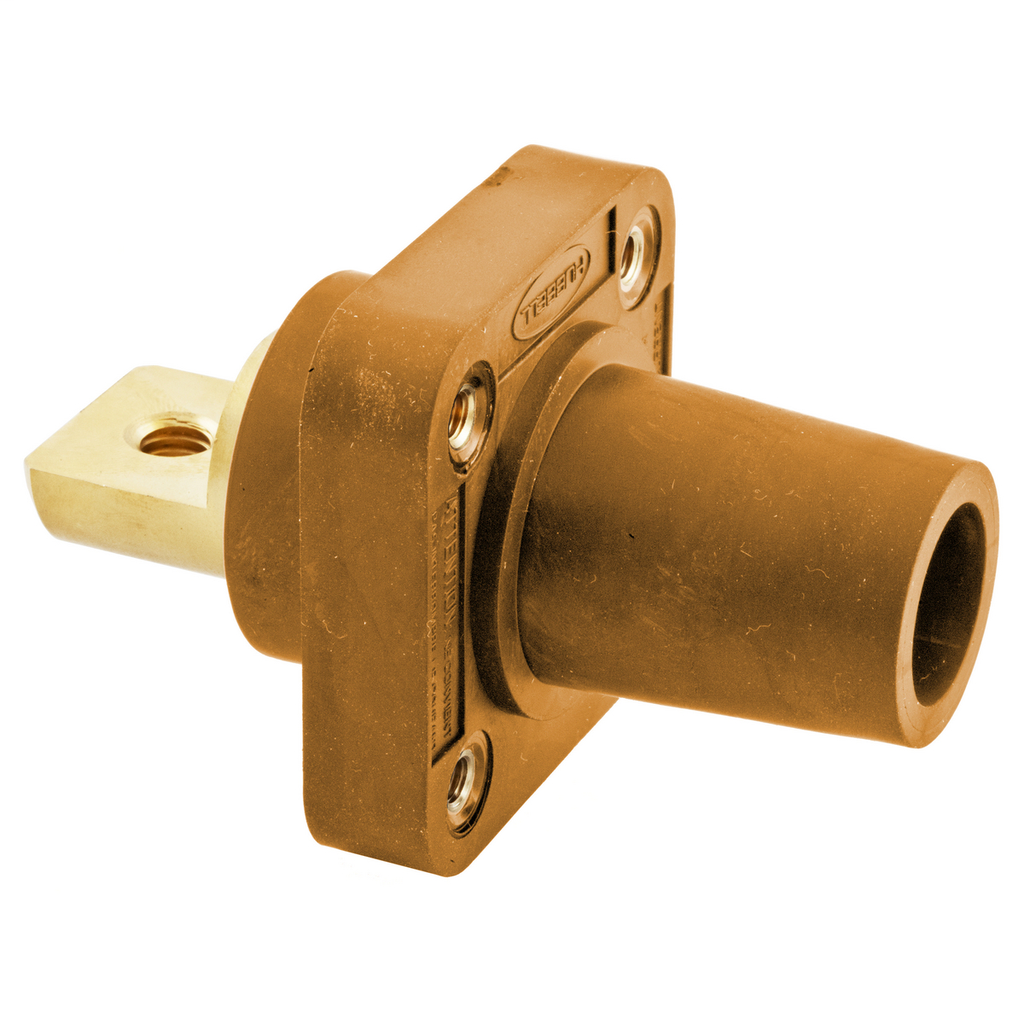 Heavy Duty Products, Single Pole Devices, Industrial Grade, Female Receptacle, 300/400A 250V DC/600V AC, Single Conductor, Orange