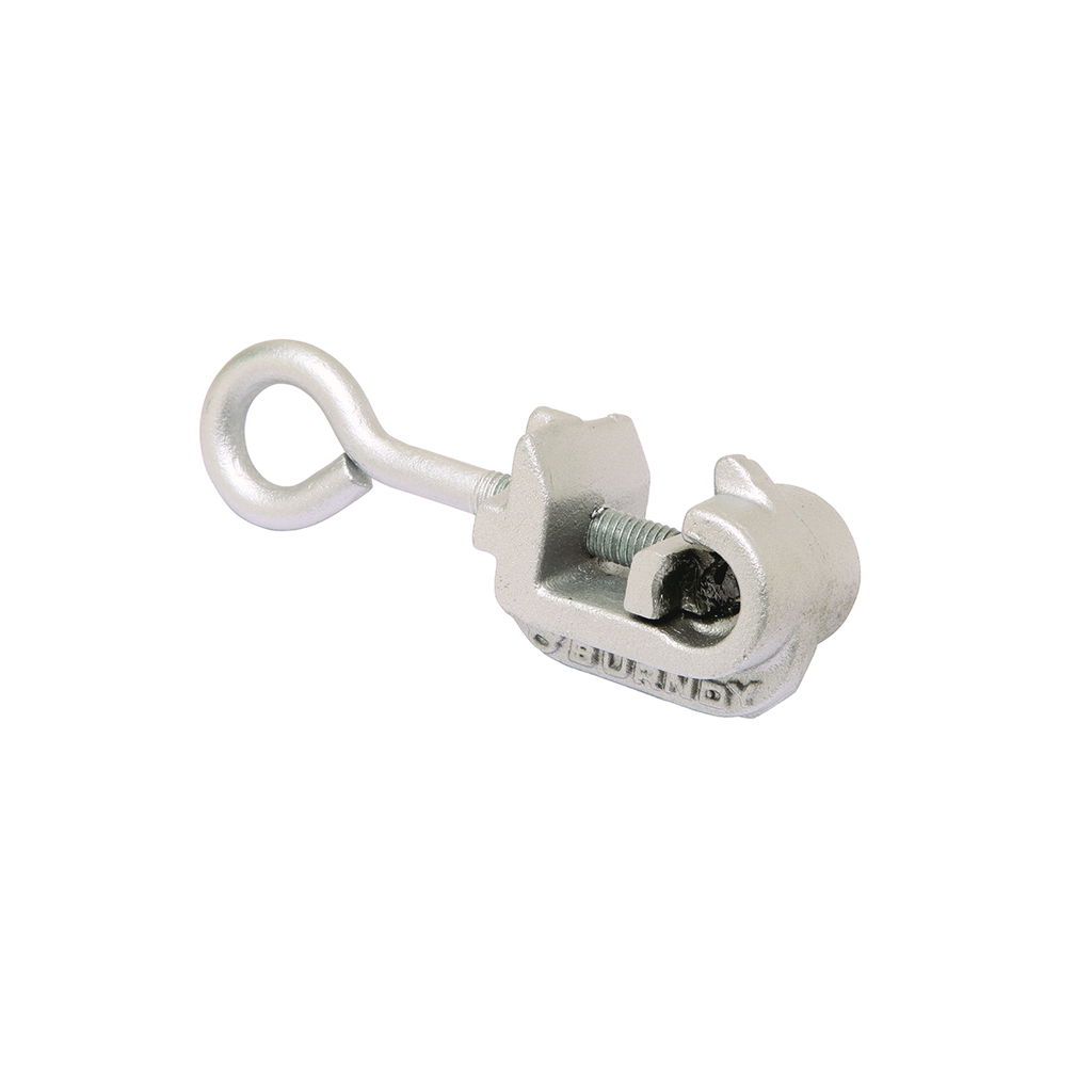 Cast Al Alloy Lightning Shield Clamp Assembly, 4/0 STR-556 AAC, 5.9 IN L, Galvanized Steel 3/8''-16 Eyebolt,insulation dia:1.16"