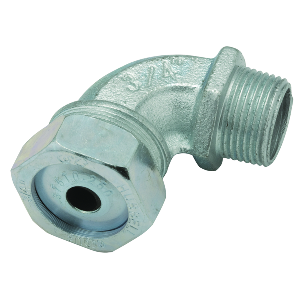 3/4 in. Hubs - Form 3 90 Degree Liquidtight Strain Relief Cord Connector, Cable Range .125 - .375