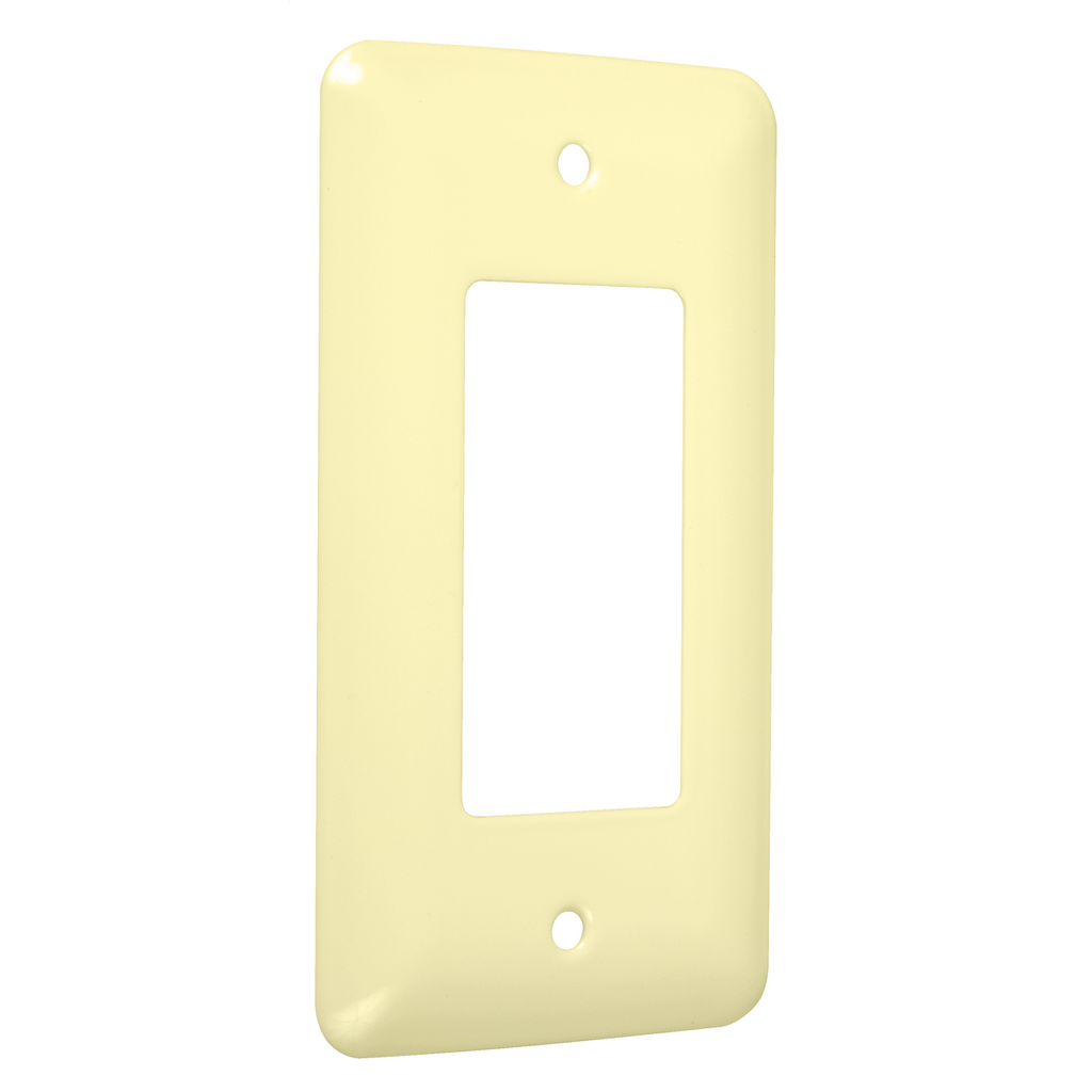 1-Gang Metal Wallplate, Princess, Decorator, Ivory Smooth