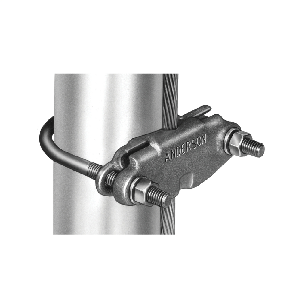 Grounding Clamp, Copper Cable to Rod or Tube, U-bolt style.