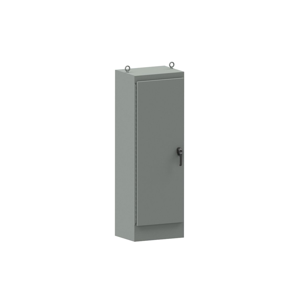 N4 Single Door Freestanding 3-Point Handle 72X30X18 Carbon Steel - Gray