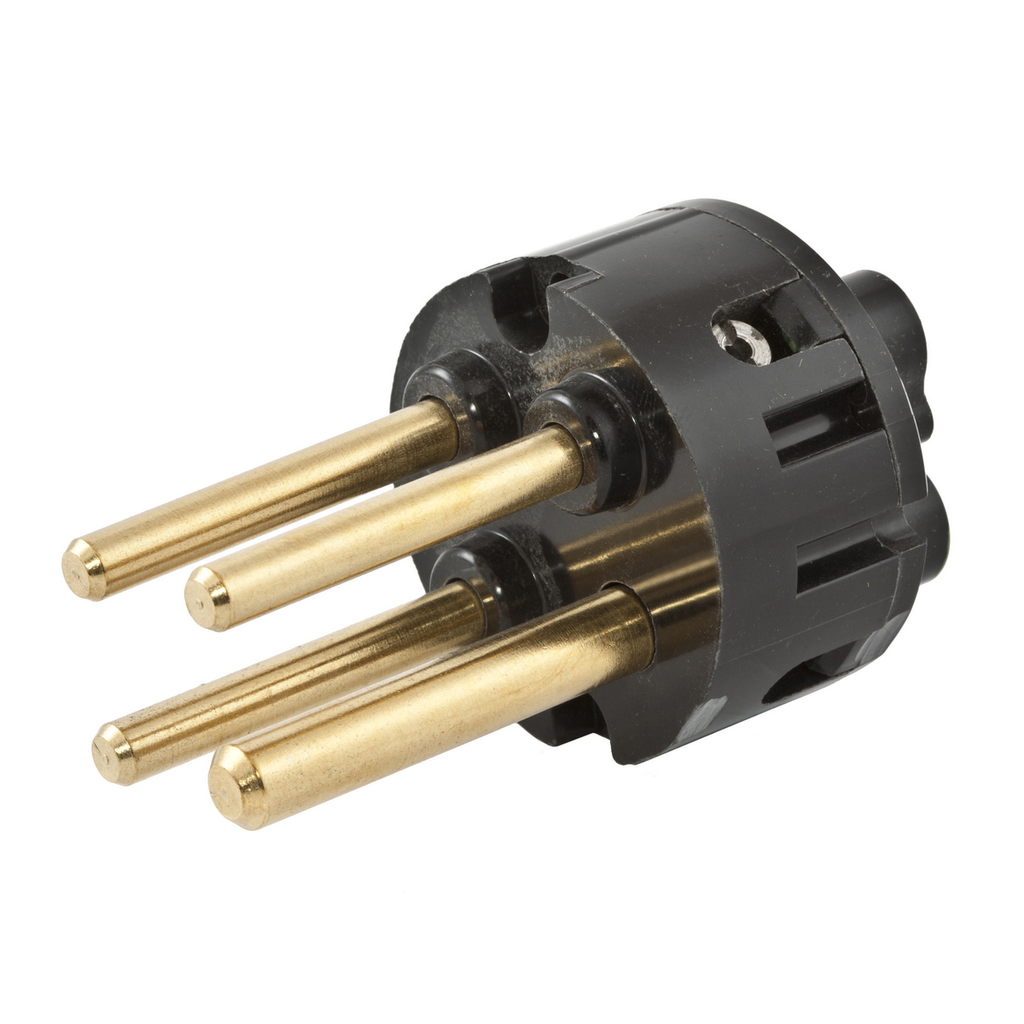 Heavy Duty Products, IEC Pin and Sleeve Devices, Industrial Grade, Male, Replacement Interior, For 60A 3-Wire, Furnished with Screws, Black Thermoset Polyester