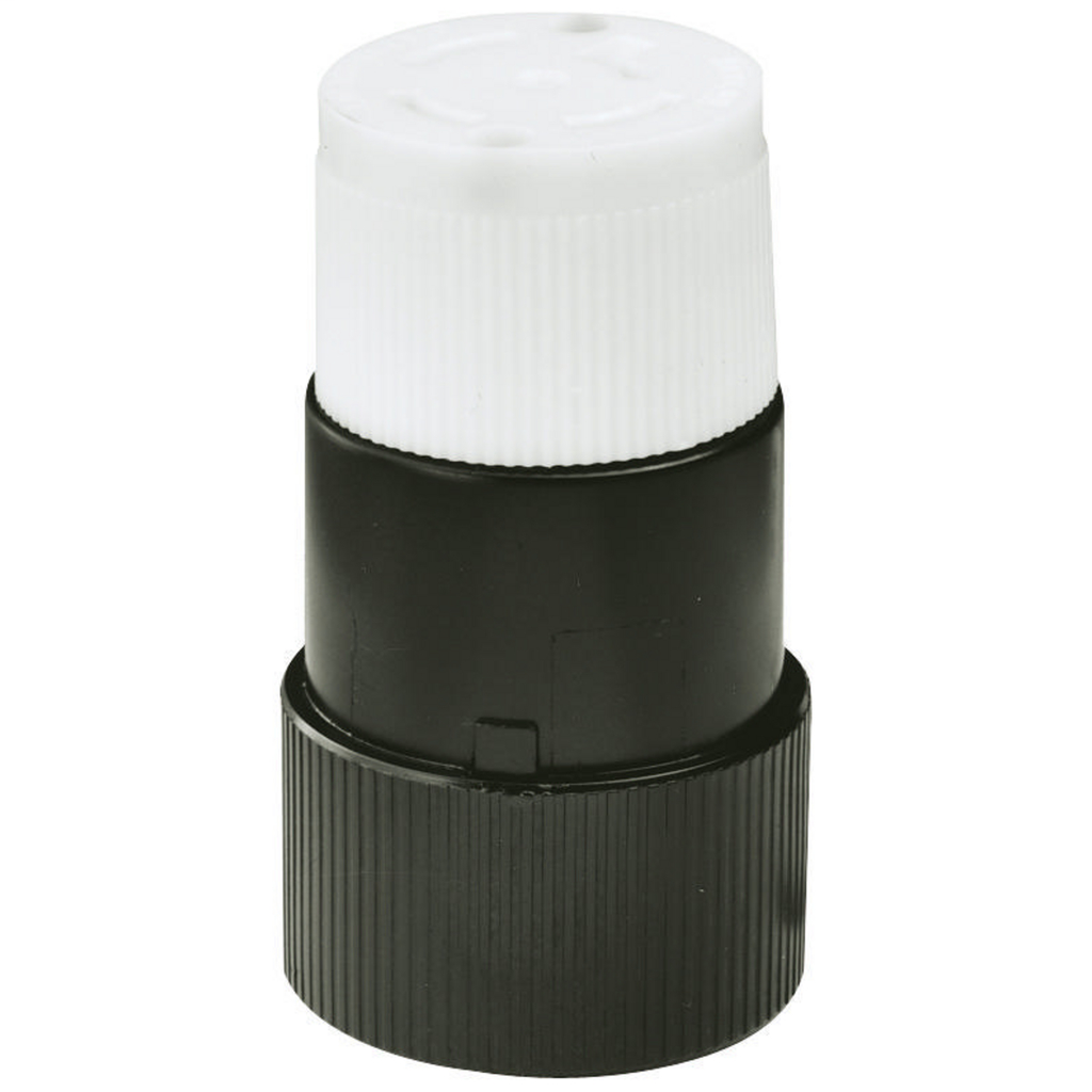 Locking Devices, Industrial, Female Connector Body, 20A 3-Phase Wye 120/208V AC, 4-Pole 4-Wire Non-Grounding, Non- NEMA,ScrewTerminal, Black and White
