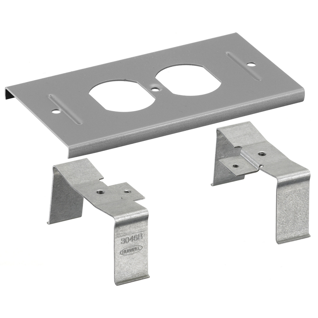 Metal Raceway, HBL3000 Series, Device Plate, Duplex Opening, Gray
