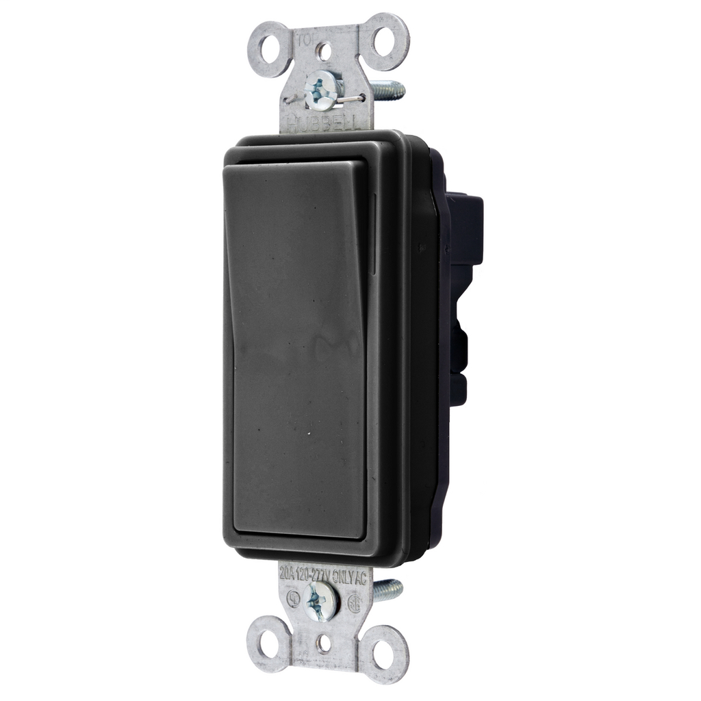 Switches and Lighting Controls, Industrial/Commercial Grade, SNAPConnect Series, Decorator Switches, Three Way, 20A 120/277V AC, Black, North American