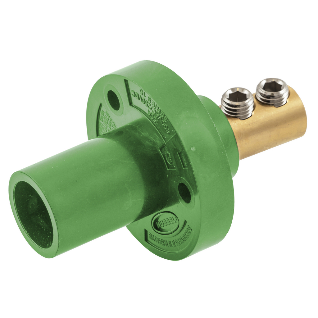 Single Pole Products, Male Inlet, Double Set Screw Termination, 150 Amp Series, Green