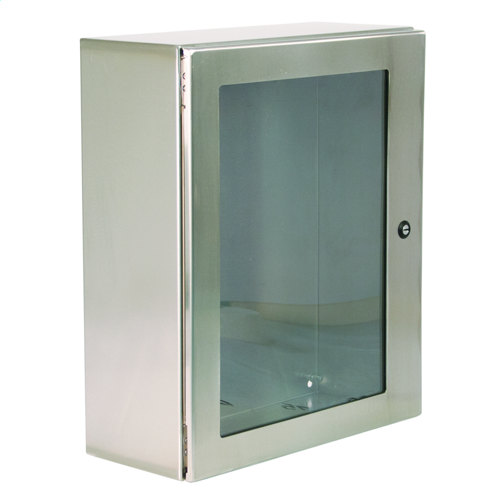 N412 Single Door Wall-Mount Ultimate with Window 24X20X8 304 Stainless Steel