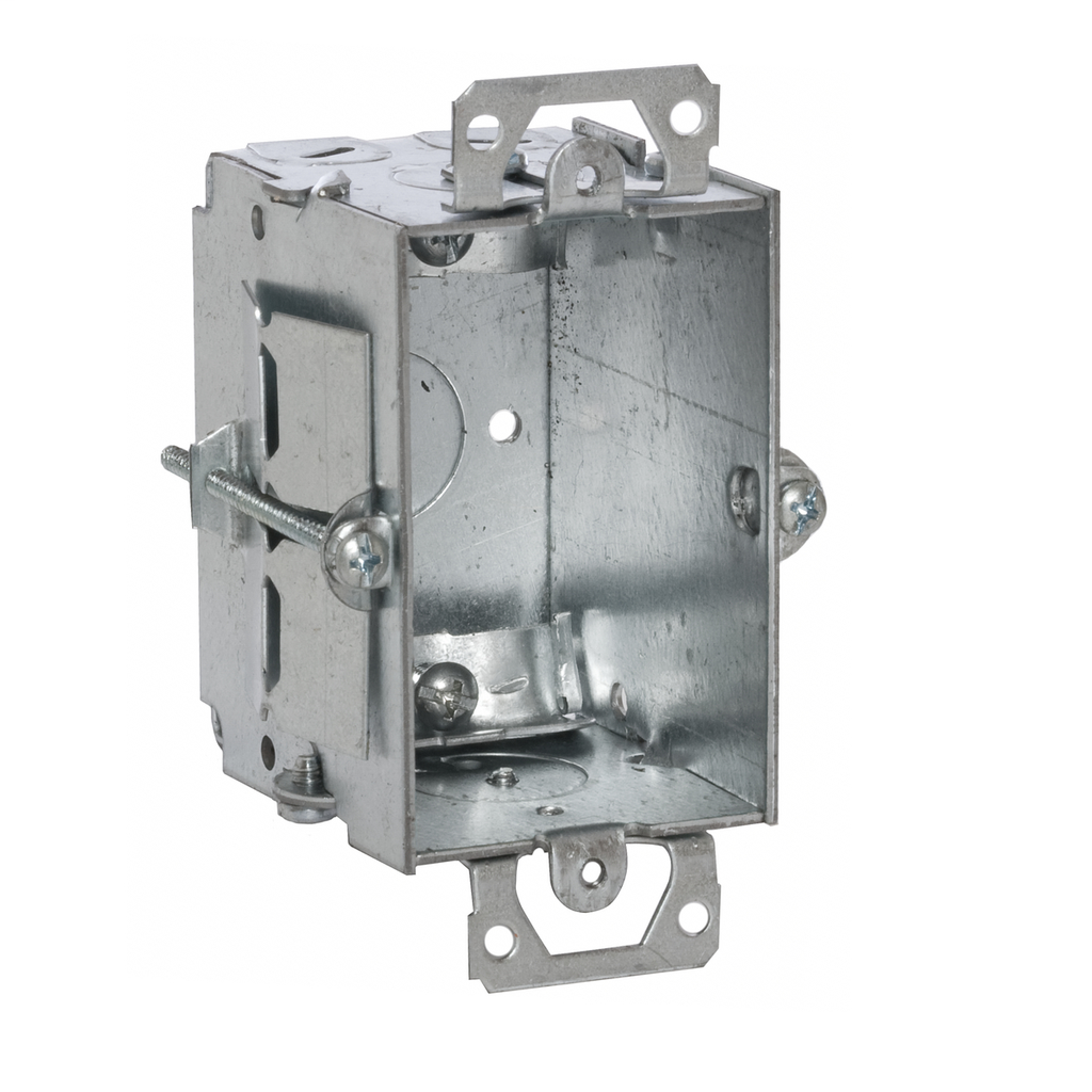 RACO 517 2 x 3 x 2-1/2 Inch 12.5 In Pre-Galvanized Steel Plaster Ear Mount Gangable Switch Box RACO 517 2 x 3 x 2-1/2 Inch 12.5 In Pre-Galvanized Steel Plaster Ear Mount Gangable Switch Box