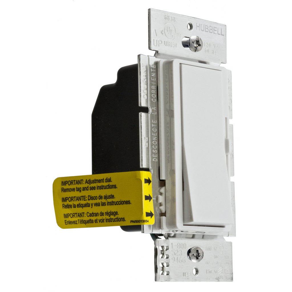 Switches and Lighting Controls, Dimmer, Rotary, Single Pole and Three Way, CFL and LED Loads, White