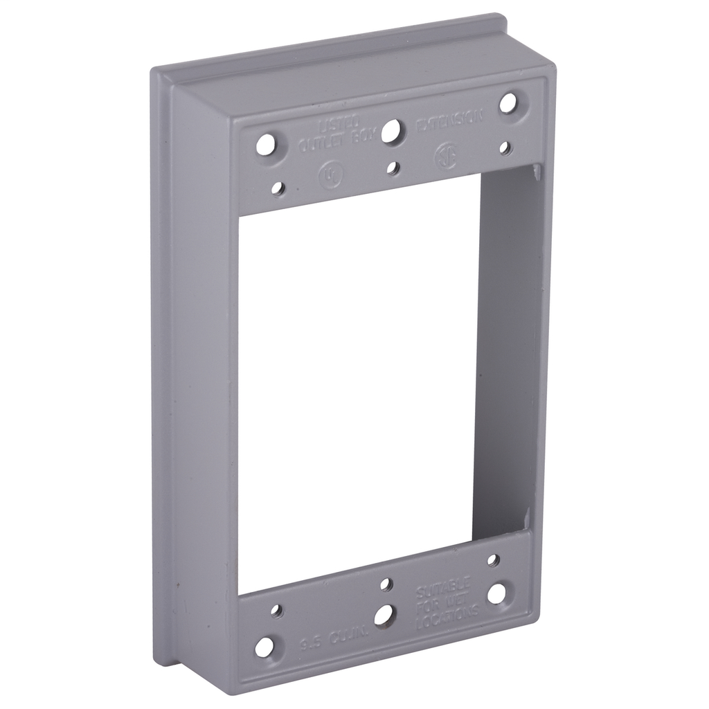 RACO 5406-0 (WE400) Single Gang Weatherproof Extension, 1" Deep, No Hubs