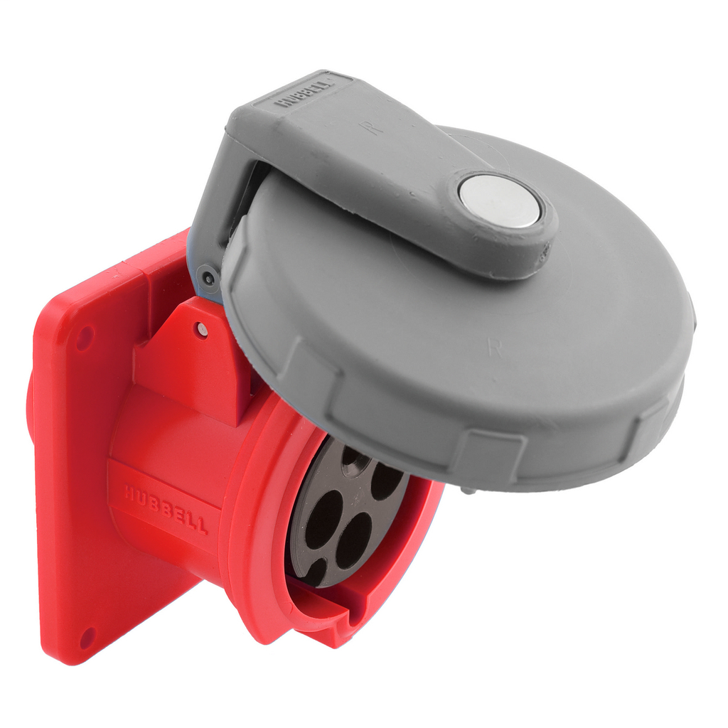 Watertight IEC Pin and Sleeve Receptacle, 3P4W, 63A 380-415V