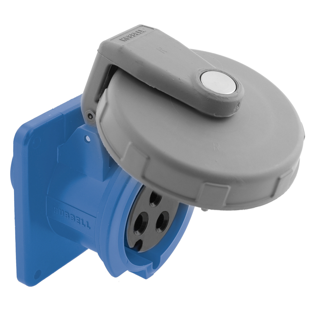 Watertight IEC Pin and Sleeve Receptacle, 2P3W, 60A 250V
