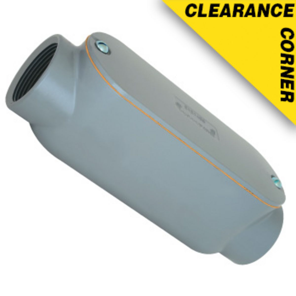 Product image for Hubbell Electrical Systems EAC-3CG 1 Inch Painted Aluminum Type C Threaded Conduit Body with Cover and Gasket