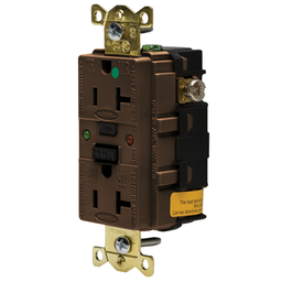 Hubbell GFR8300SG20A 125V IND HG TAMPER ST GFCI, BROWN