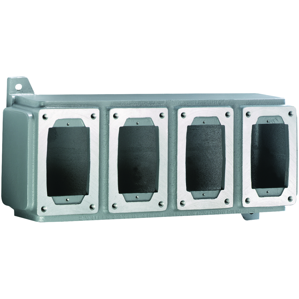 SWB Series - Aluminum Four-Gang Device Body For Use With XCS/XS/XT Cover Assemblies - Hub Size 1-1/2 Inch Max
