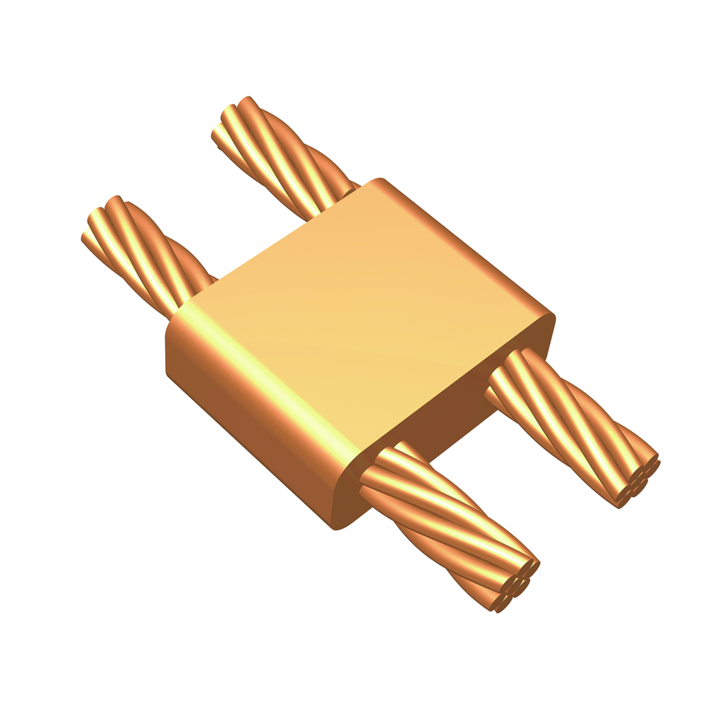 Concentric Stranded Copper Mold Connector, BCC-7, Conductor Size: Run, 4/0 AWG