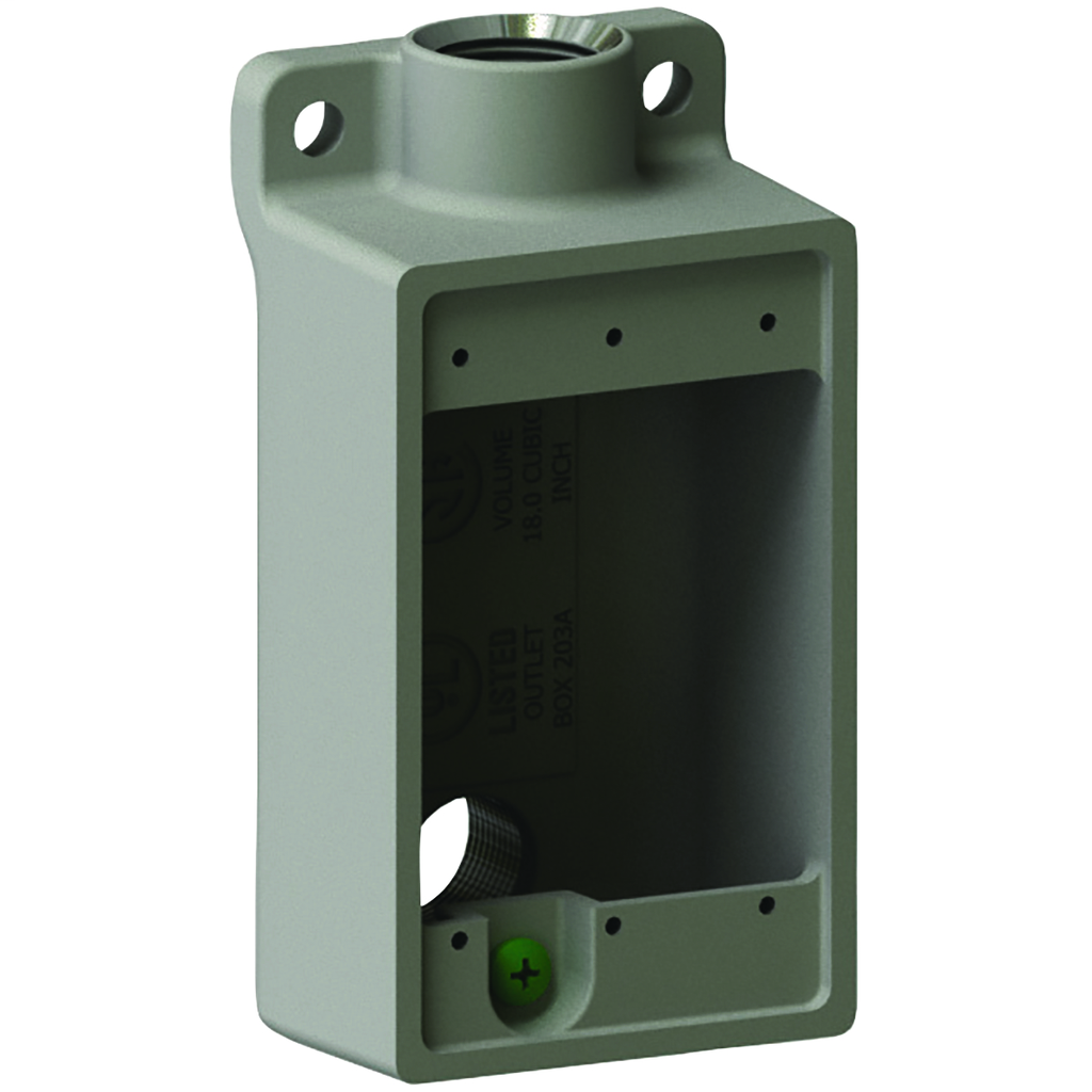 Hubbell Electrical Systems FSLB-2 3/4 Inch Aluminum Shallow Feed-Through Cast Device Box Hubbell Electrical Systems FSLB-2 3/4 Inch Aluminum Shallow Feed-Through Cast Device Box