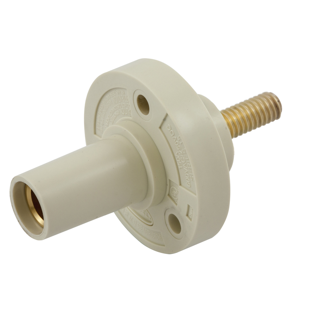 Single Pole Products, Female Receptacle, Threaded Stud Termination, 150 Amp Series, White