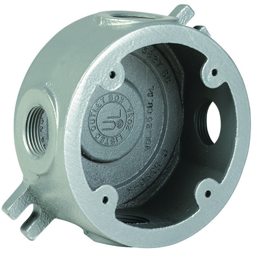 VJ Series - Aluminum Outlet Box With Lugs - Medium/2-1/4 In - Hub Size 1/2 In