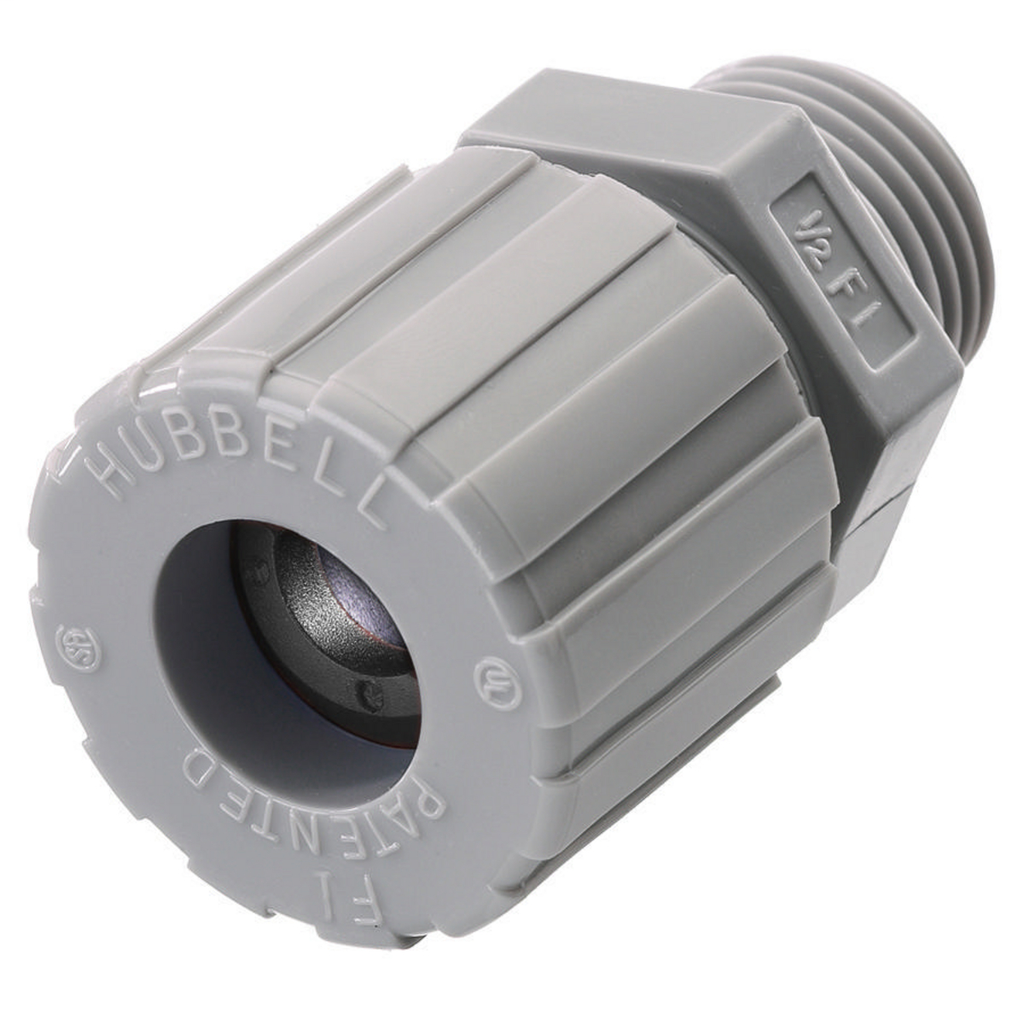 Cord Connectors, Straight Male, .25"- .31" (6.3- 7.9), Nylon Standard Style