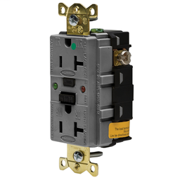 Hubbell GFR8300SGGY20A 125V IND HG TAMPER ST GFCI, GRAY