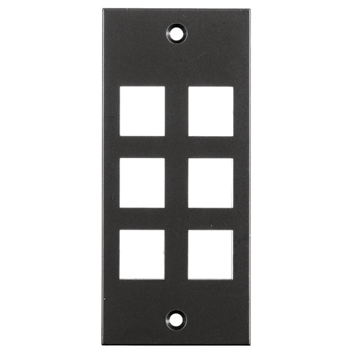 Floor and Wall Boxes, MULTI-CONNECT System, Face Plate, 6-Port, SNAP, Black