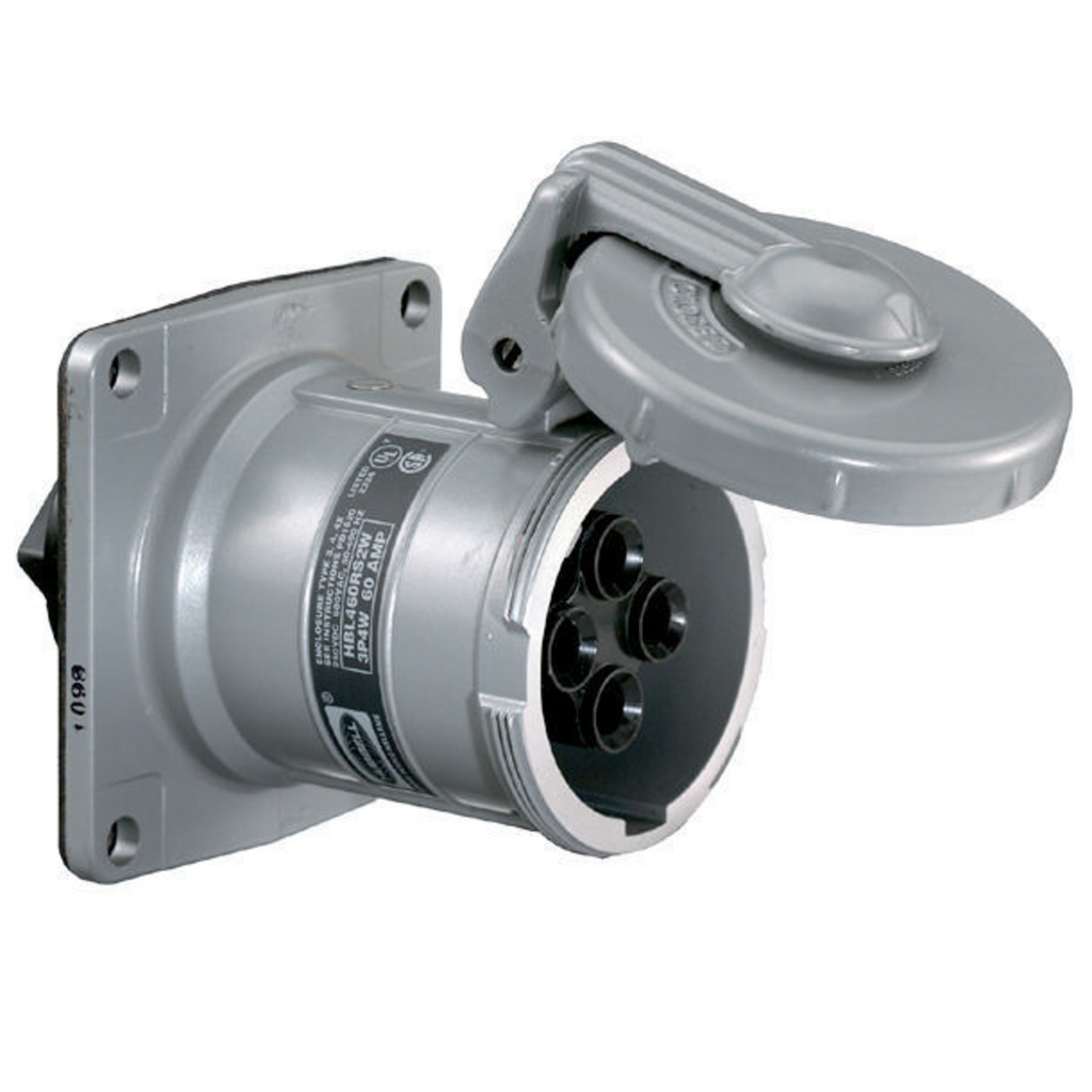 Watertight Insulgrip Receptacle, 3P4W, 60A 600V, Series 1